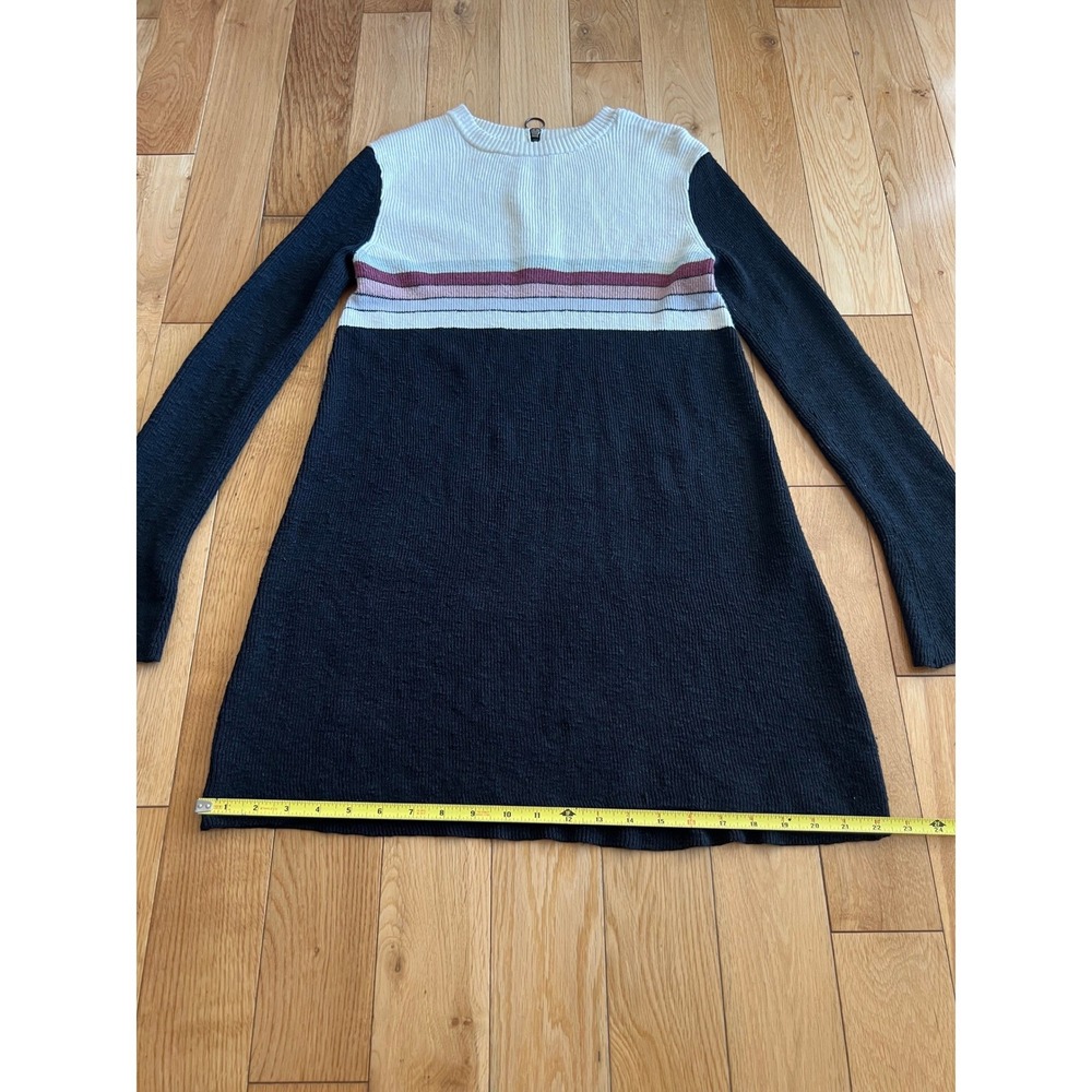 Free People Color Block Long Sleeve Sweater Dress Linen Blend Womens Size S - Picture 5 of 9